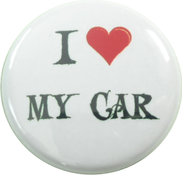 I love my car Button weiss